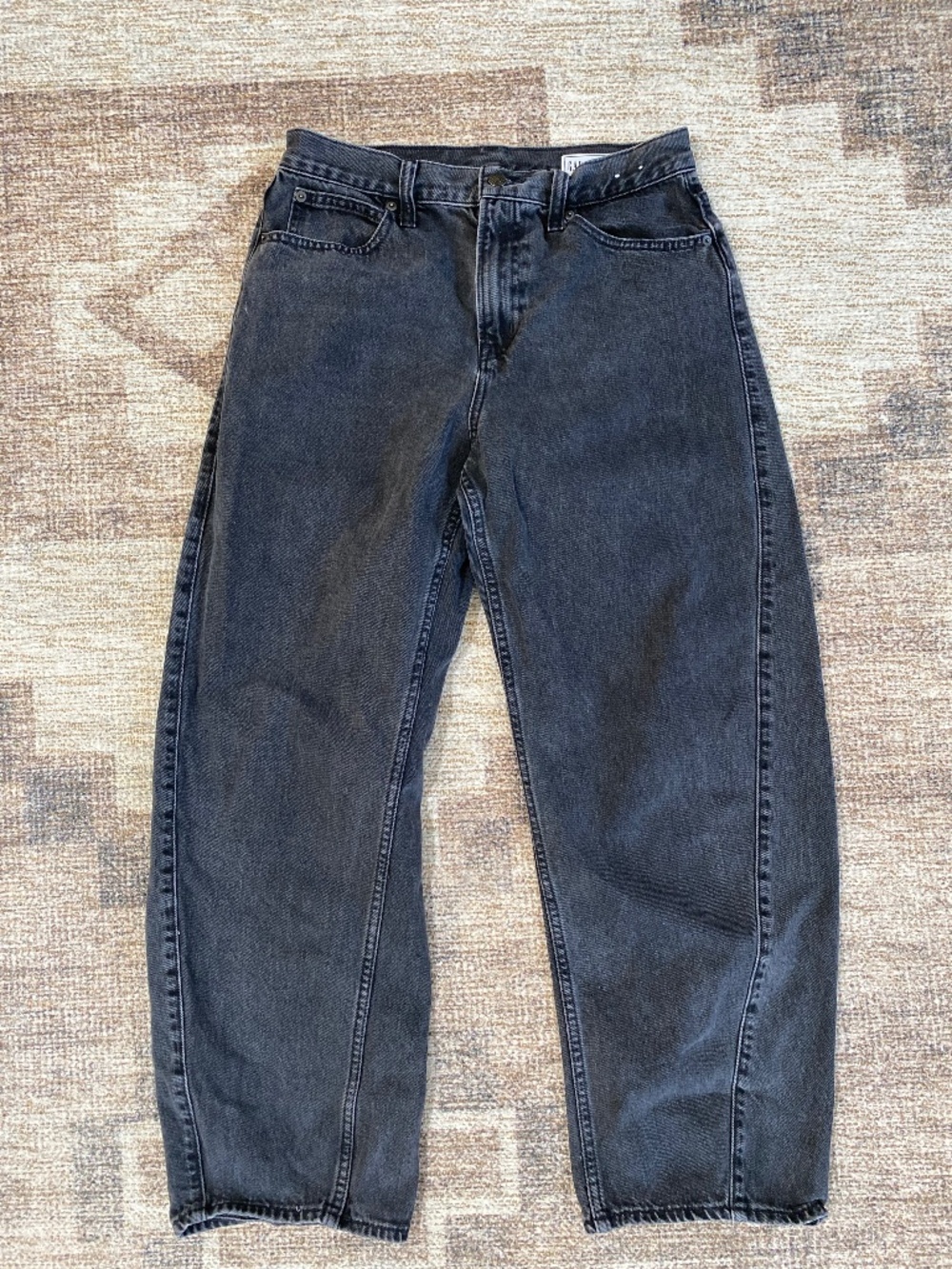 GAP High Rise Barrel Jeans - Black